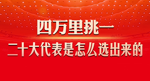  二十大代表是怎麽選出來的                                                                                                            二十大代表選舉堪稱四萬裏挑一(yī)，你知道(dào)代表們是怎麽選出來的嗎？一(yī)起來長(cháng)知識吧。                                                    